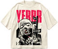 Off-white oversized heavyweight cotton YERRR tee with red lettering and Bronx street-sign graphic