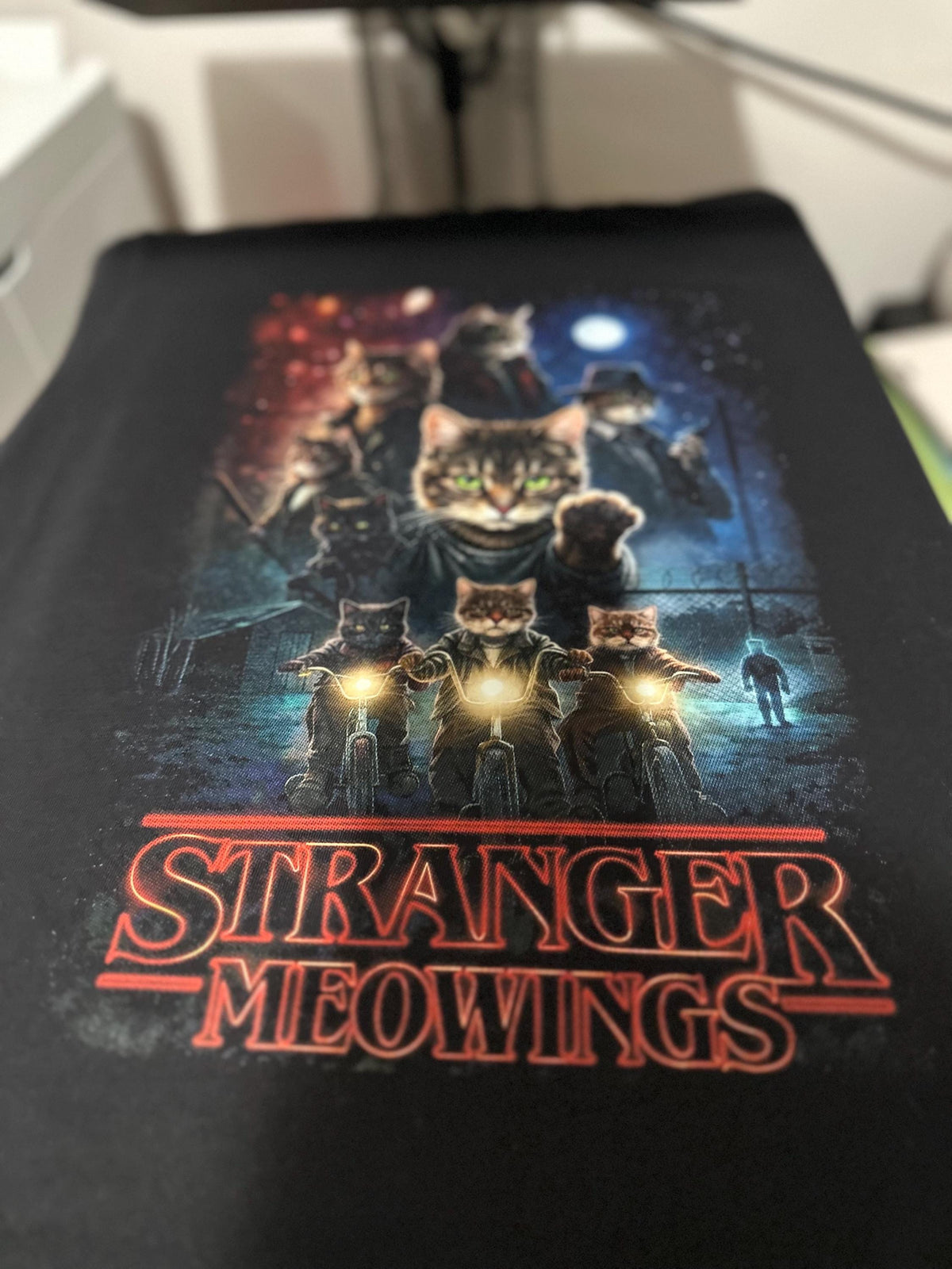 Stranger Meowings Cat Graphic Tee - Pop Culture Parody