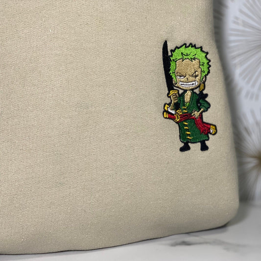 UPPERSIZES 2X-5X FOR -Embroidered Zoro Roronoa (Crewneck/Hoodie/Tshirt)